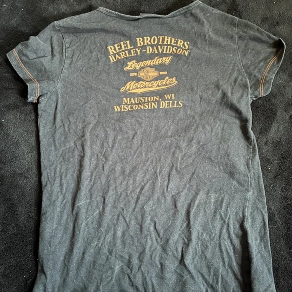 Harley-Davidson Black Tee with Gold Graphics